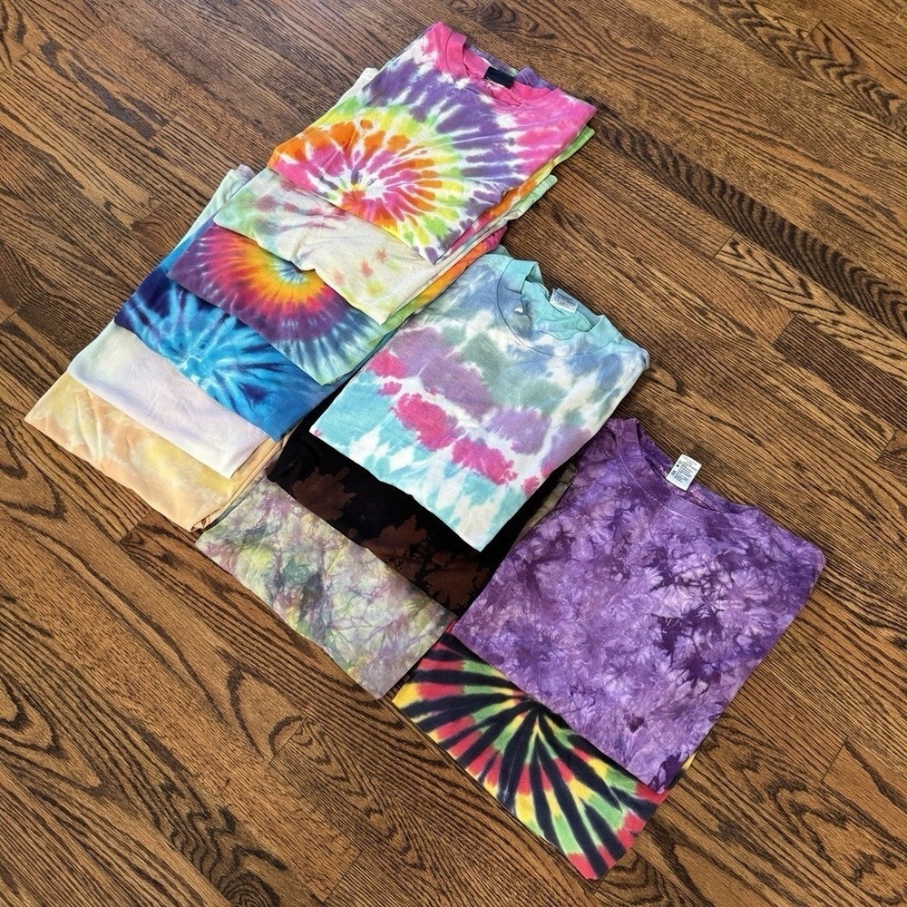 Vintage Blank Tye Dye Tee Shirt Project Bundle Lot (11) M-XL‎